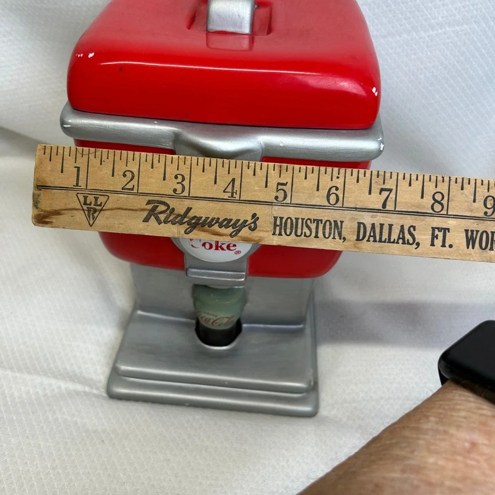 Coca-Cola Soda Fountain Dispenser Ceramic Cookie Jar Gibson 2003 Red Silver